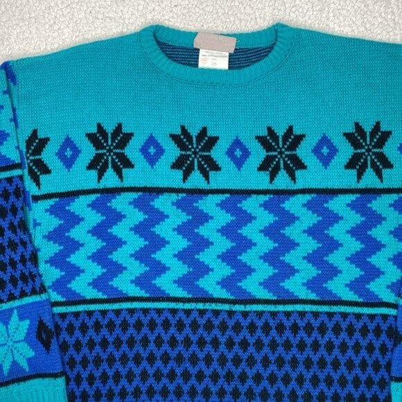 Vintage Sears The Fashion Place Acrylic Snowflake Sweater: Size 36/ Medium - Picture 3 of 10